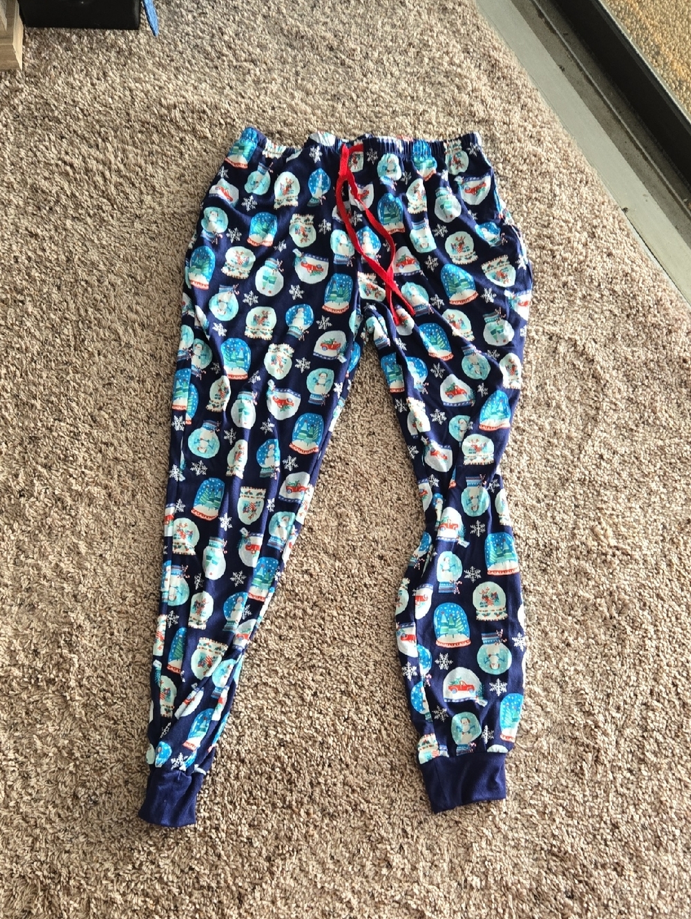 Navy Snow Globe Print Pajama Pants